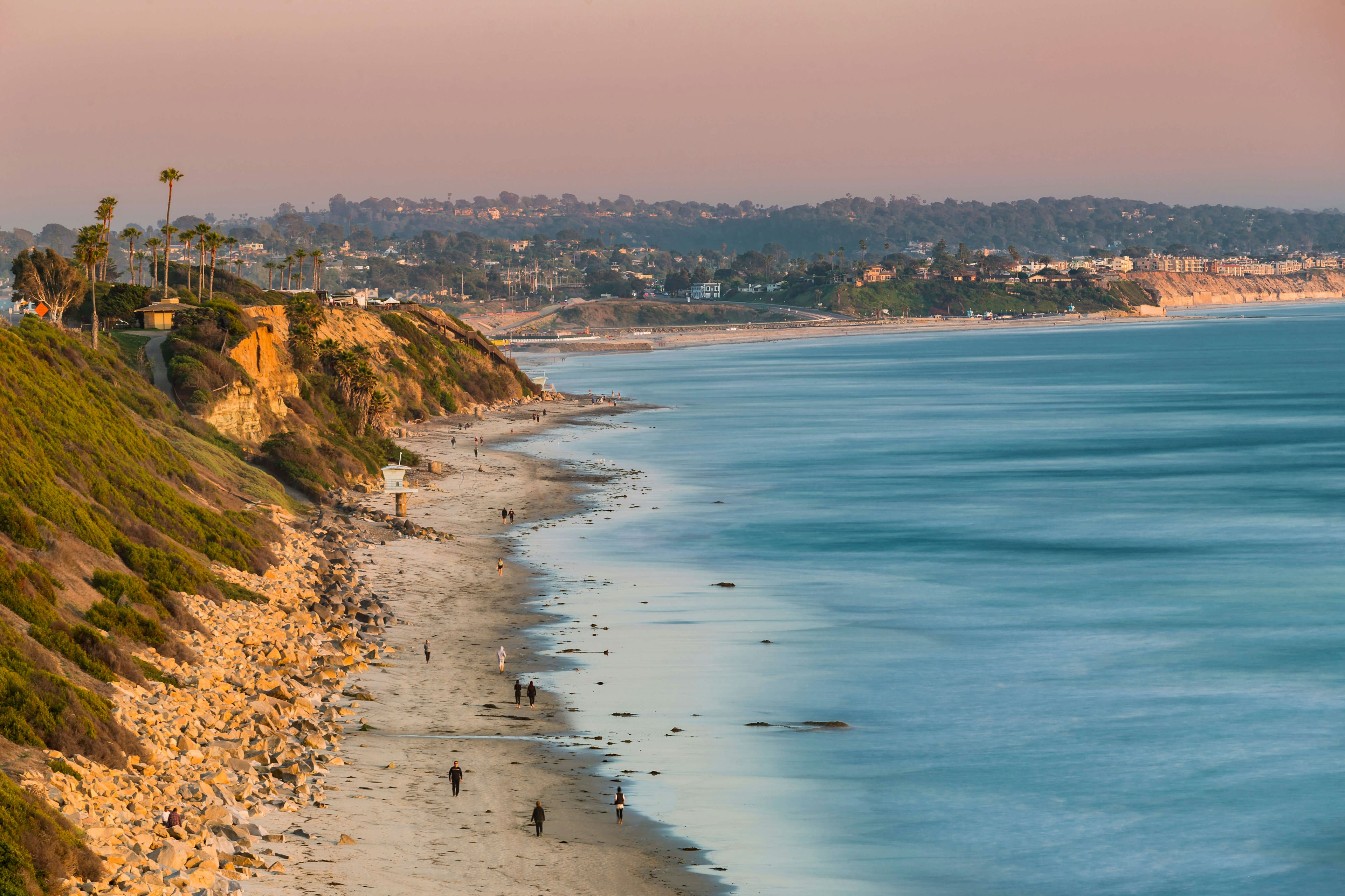 Panoramic view of San Elijo State Beach, Encinitas CA