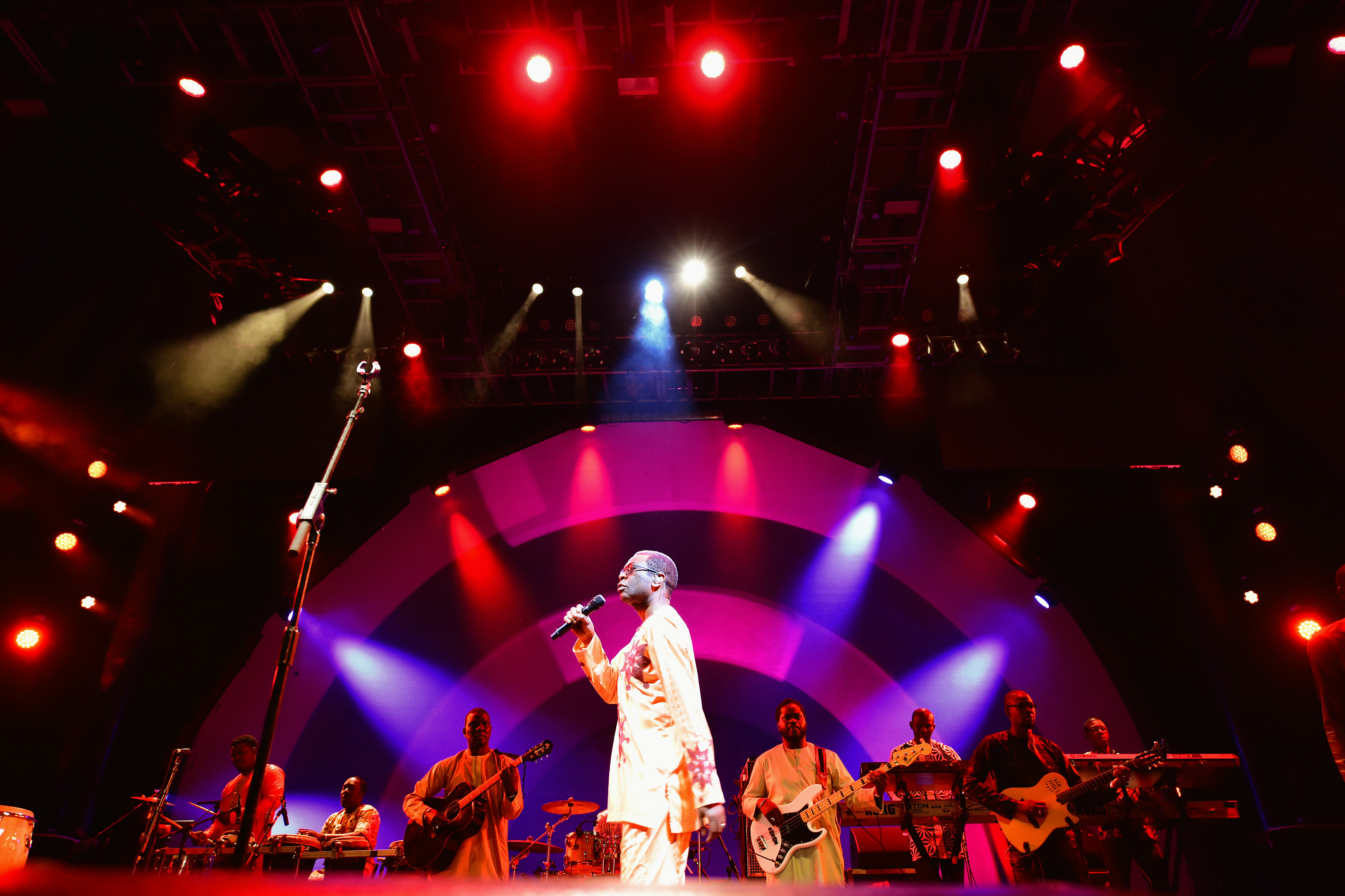 Senegalese artist Youssou N’Dour takes the stage at the annual Celebrate Brooklyn! series in Prospect Park, Brooklyn, New York City, New York, USA