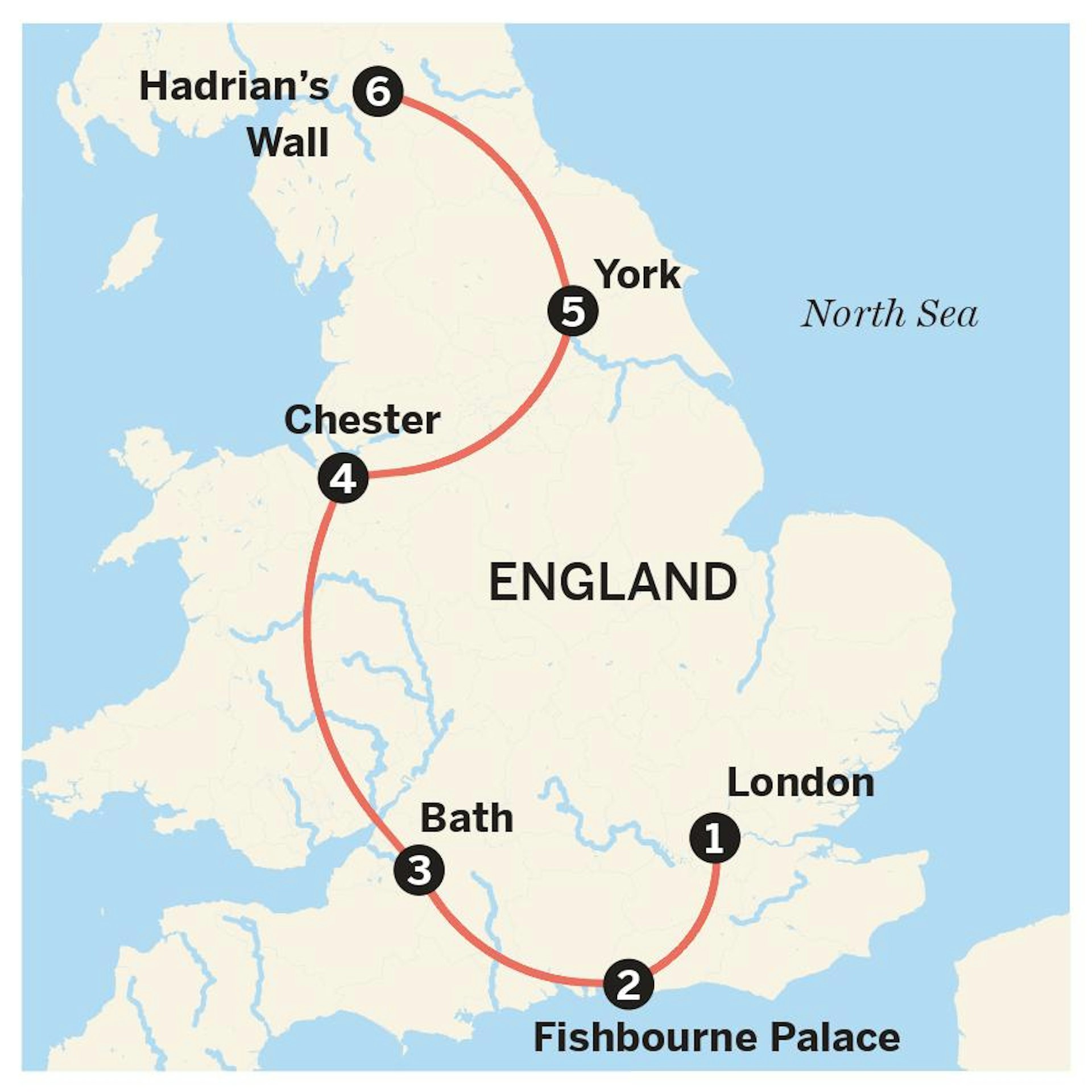 Roman England itinerary map
