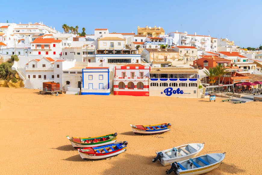 The colorful and sunny shores of Carvoeiro, Portugal