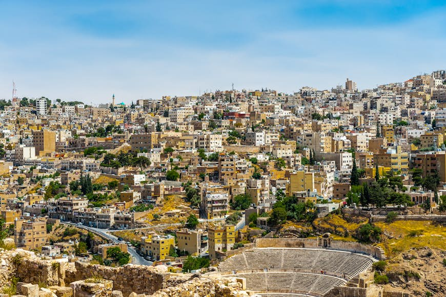 Architecture of Amman, the capital and the largest city of Jordan 