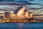 SYDNEY - OCTOBER 12, 2015: The Iconic Sydney Opera House is a multi-venue performing arts centre also containing bars and outdoor restaurants.