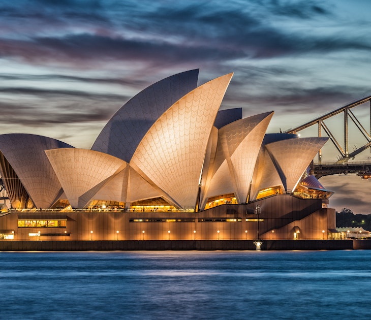 SYDNEY - OCTOBER 12, 2015: The Iconic Sydney Opera House is a multi-venue performing arts centre also containing bars and outdoor restaurants.