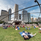 Chicago, IL/USA - circa July 2015: People at Jay Pritzker Pavilion at Millennium Park in Chicago, Illinois