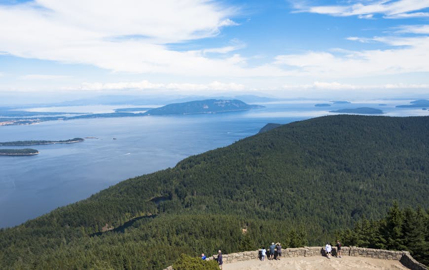 San Juan Islands as seen from Mt. Constitution in Moran State Park, Washington