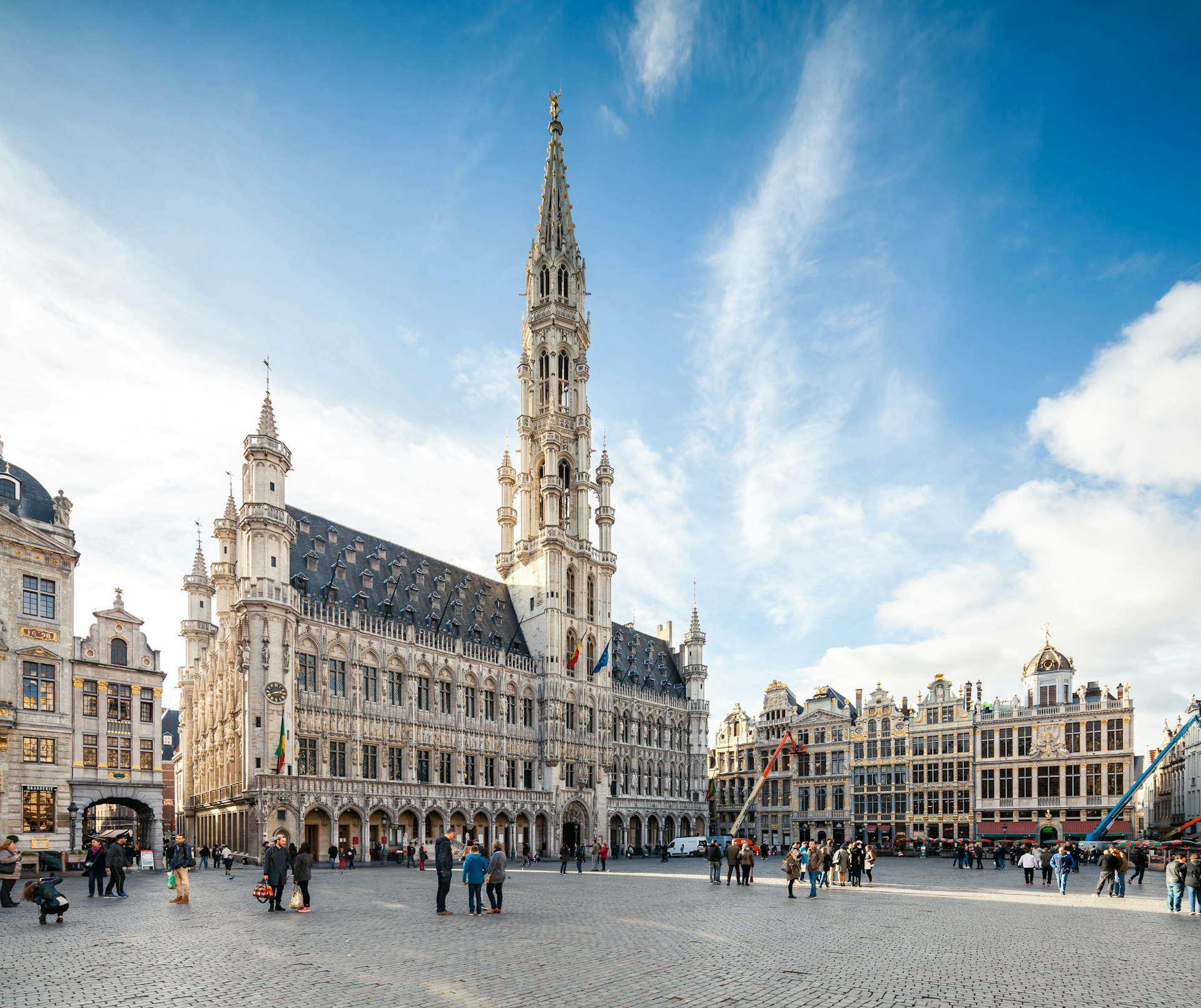 Visitors at Grand Place square in Brussels. 
