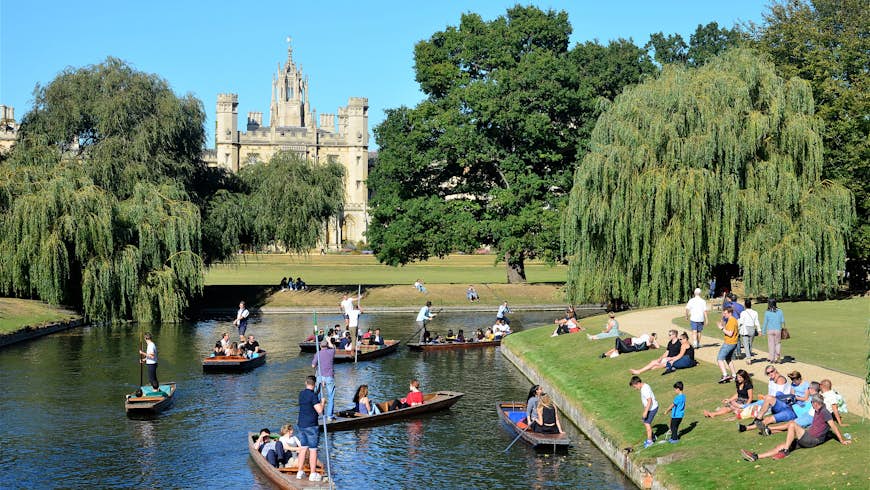 Punting on the River Cam by St John's College at Cambridge University