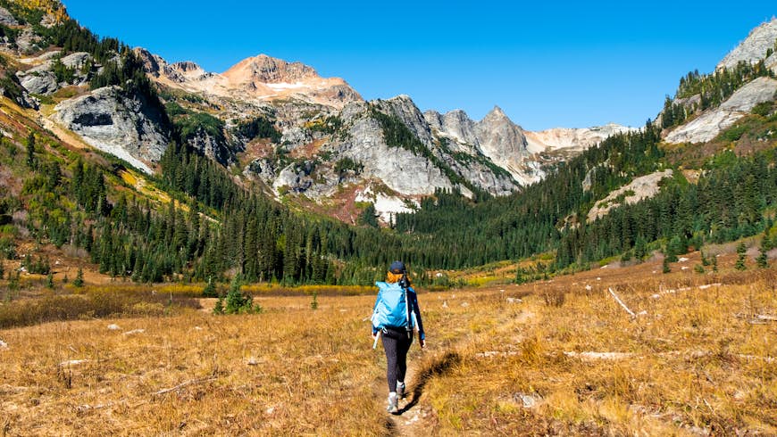 Hiking the Pacific Northwest Trail on the Cascade Mountains, Washington