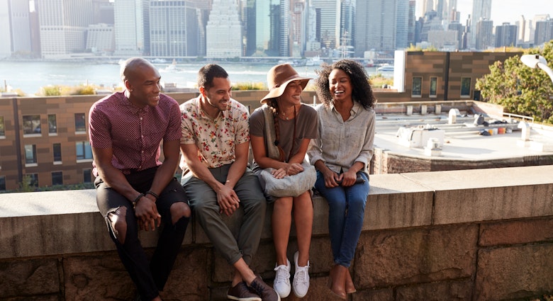 Friends Visiting New York With Manhattan Skyline In Background; Shutterstock ID 789728713; your: Yeager/Melissa; gl: 65050; netsuite: Online Editorial; full: Traveling to the US? Here are 5 questions to ask yourself before you go