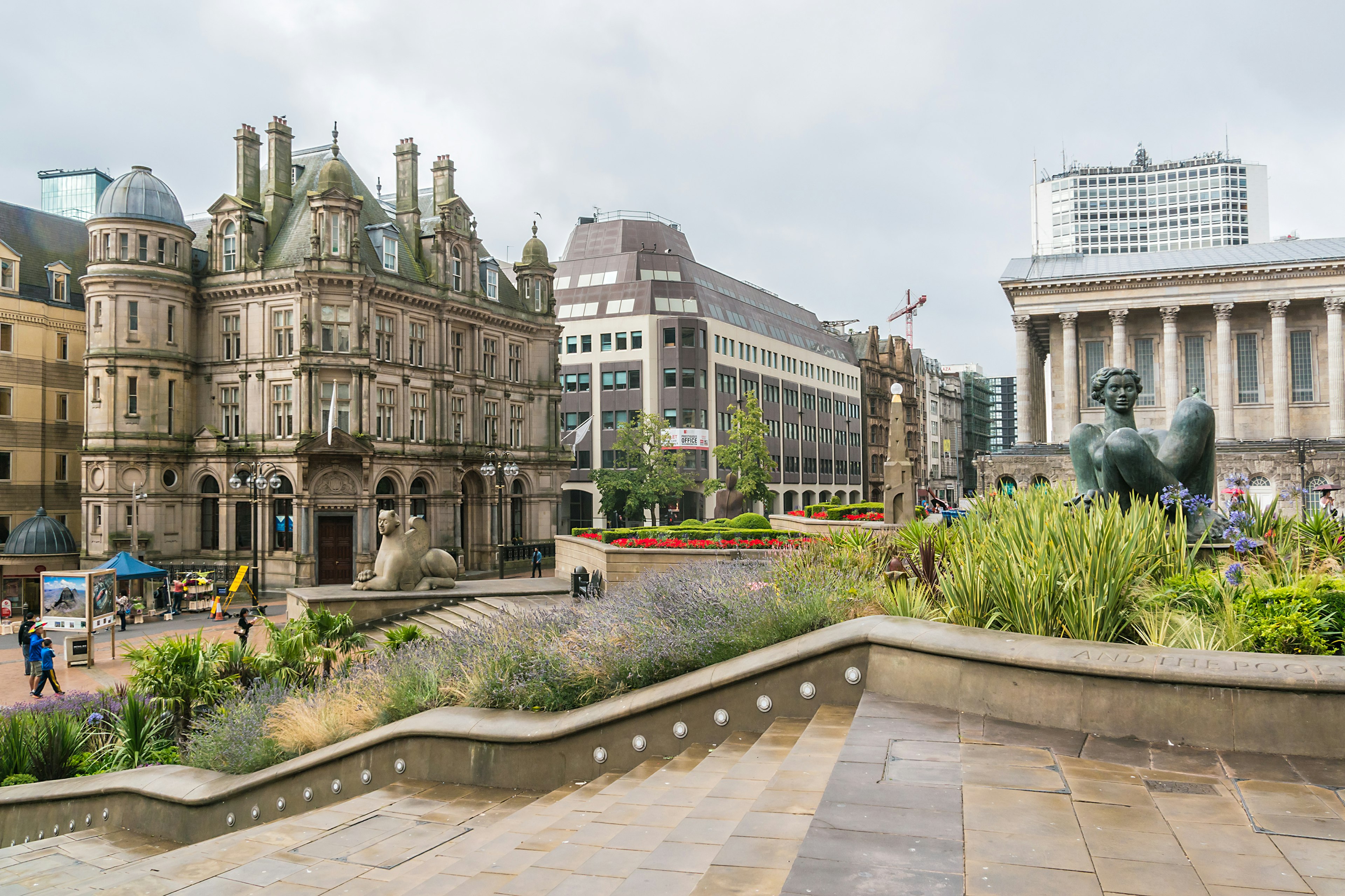 Street scene in Birmingham city center. Birmingham is the most populous British city outside London