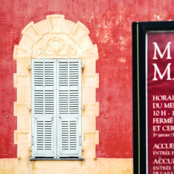 Nice: wall of Musee Matisse (Matisse Museum) in Nice city. The museum was opened in 1963, it is located in the Villa des Arenes