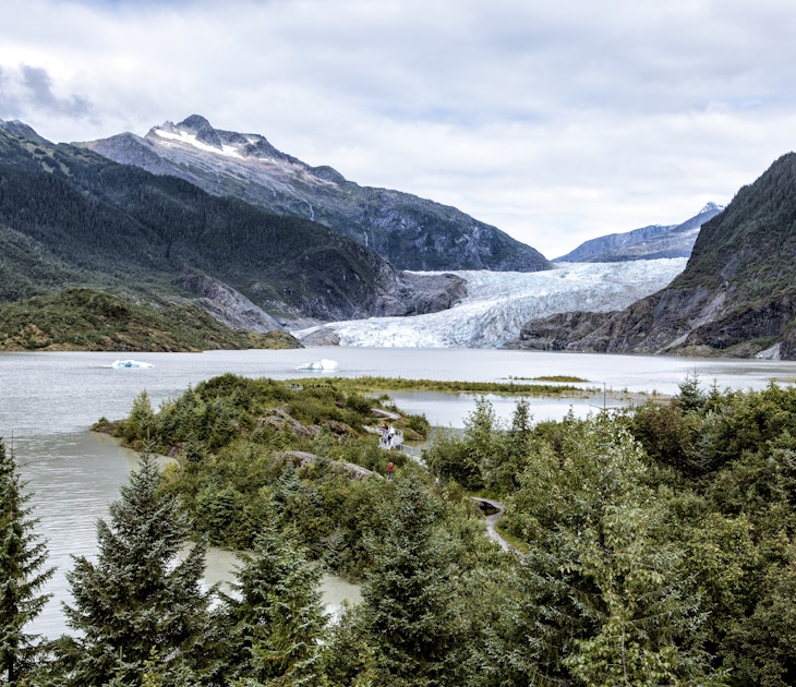 Part of Tongass National Forest, Mendenhall Glacier and Lake are approximately 12 miles from downtown Juneau, Alaska.