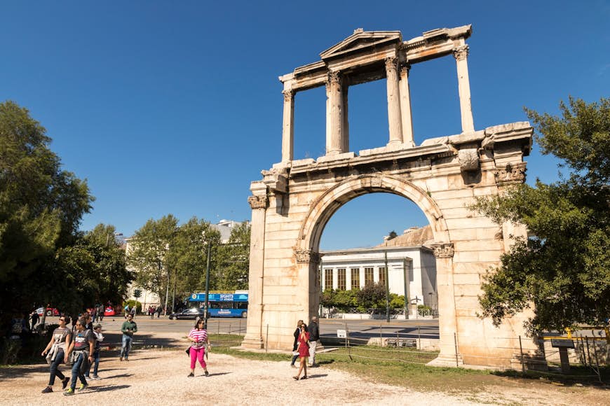 Athens,,Greece,-,Apr,14,,2019:,The,Arch,Of,Hadrian,