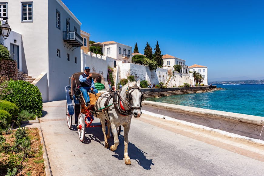 Spetses,,Greece,,05,May,2019:,A,Young,Couple,Enjoying