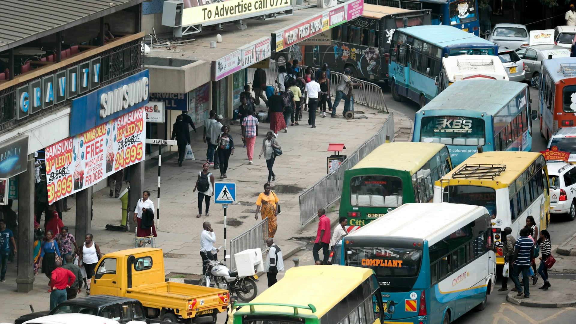 Busy traffic on the streets of Nairobi, Kenya