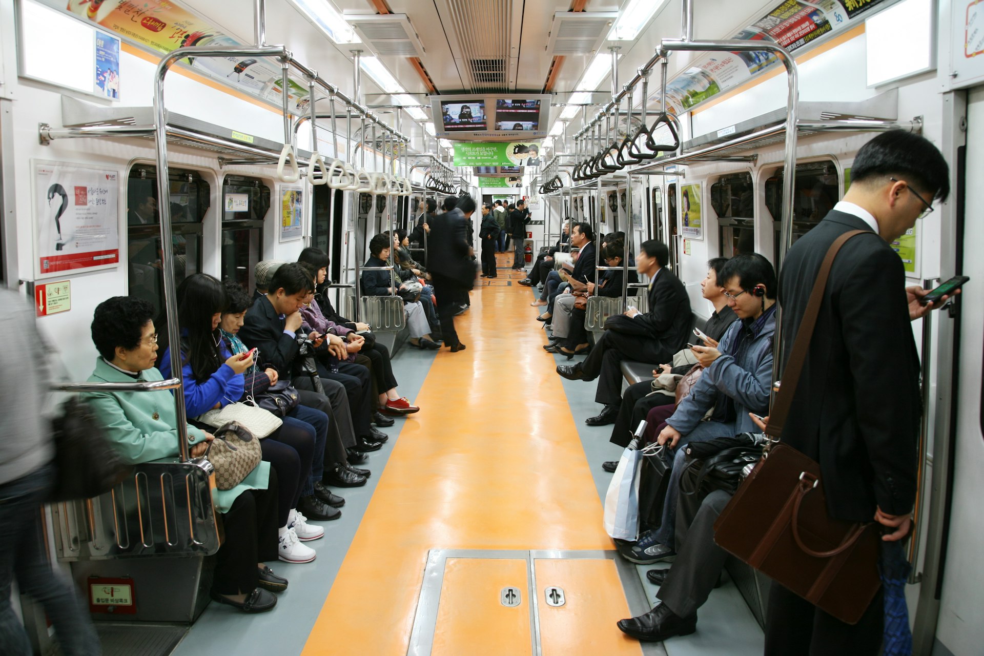 Passengers on the Seoul Metro