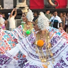 PANAMA CITY, PANAMA - MARCH 04, 2019: folklore dances in traditional costume at the carnival in the streets of panama city panama; Shutterstock ID 1354636079; your: Brian Healy; gl: 65050; netsuite: Lonely Planet Online Editorial; full: Best time to visit Panama City