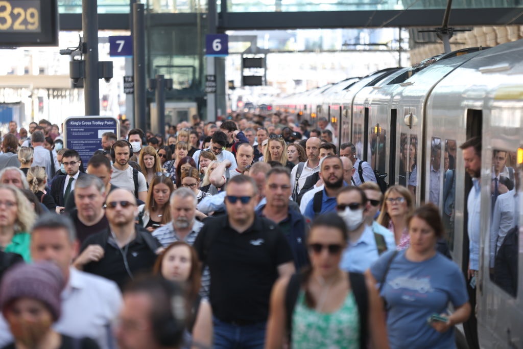 Passengers arrive at Kings Cross Station, London, as train services continue to be disrupted following the nationwide strike by members of the Rail, Maritime and Transport union