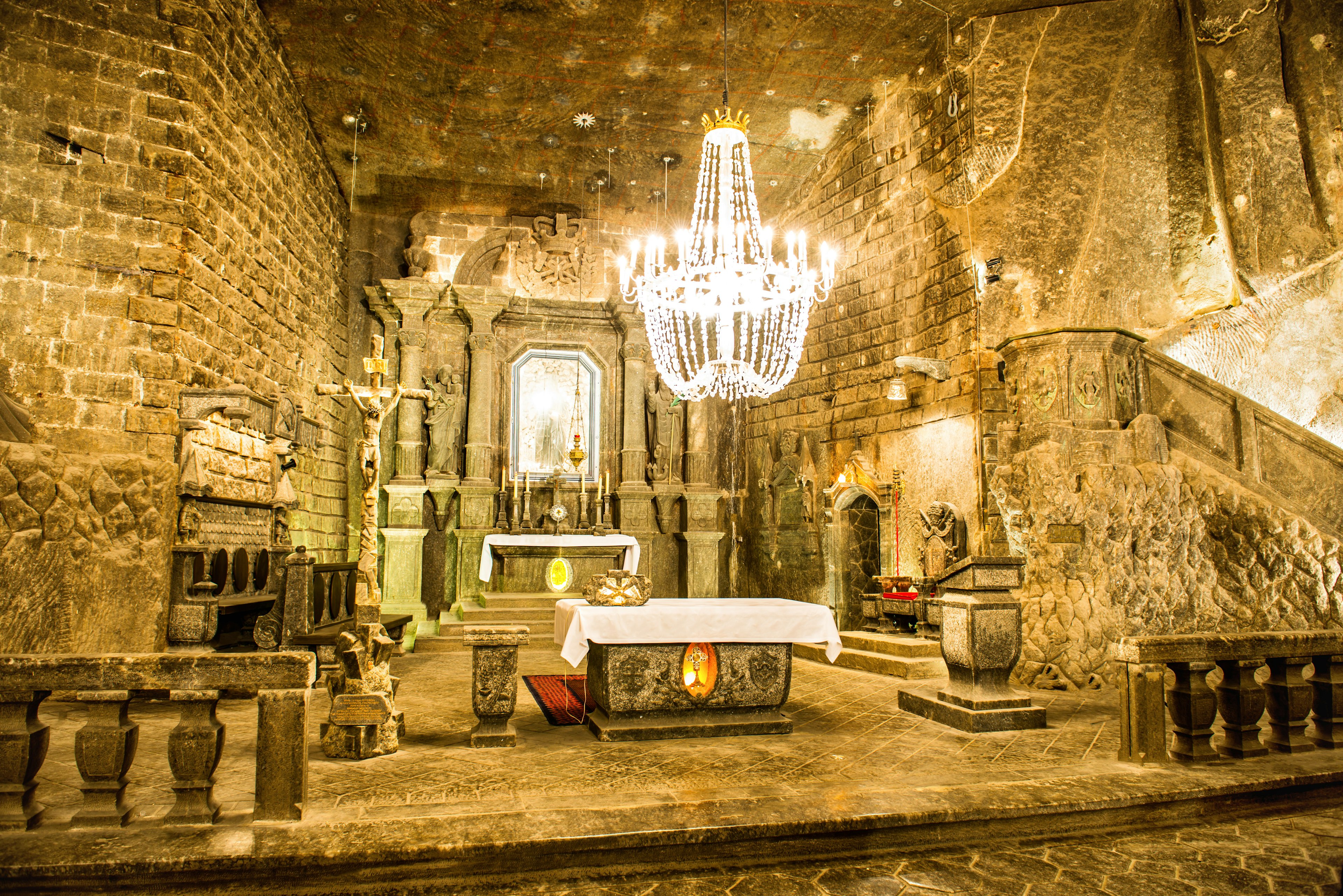 Chapel inside the main hall of the Wieliczka Salt Mine