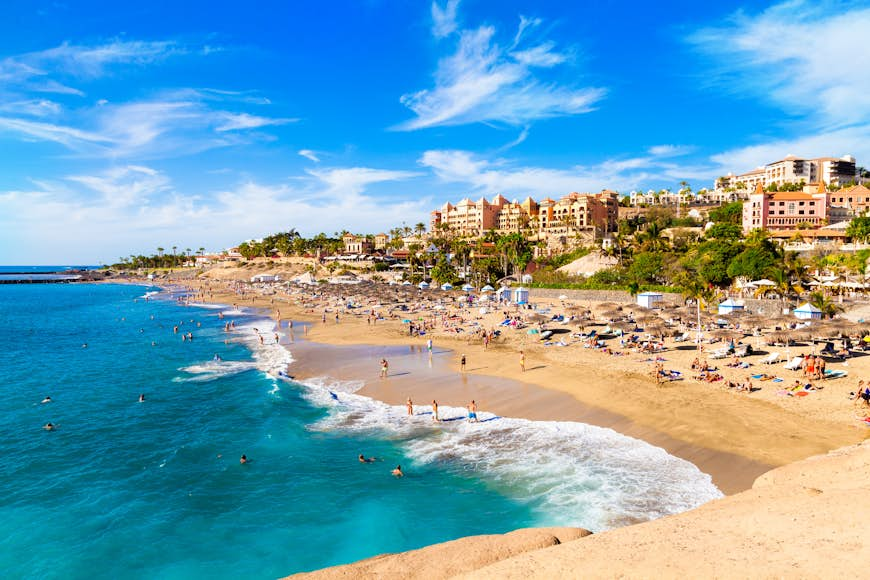 El Duque beach and coastline in Tenerife.