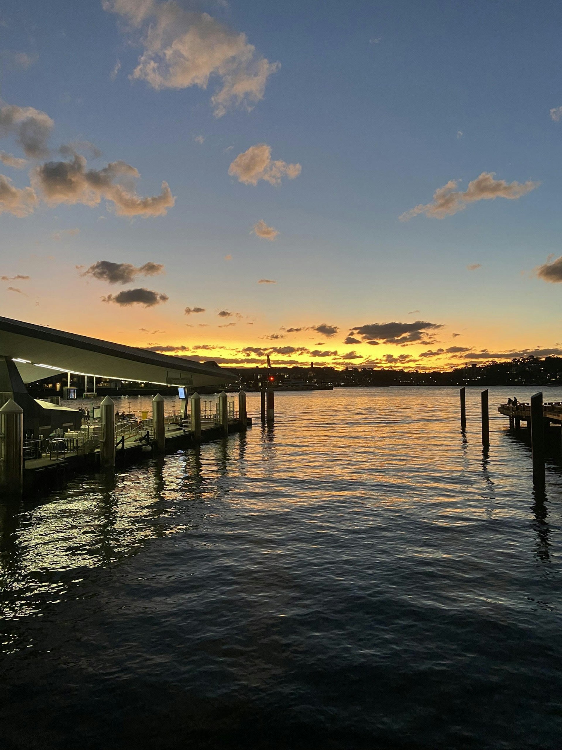 The sun sets on Sydney's harbor