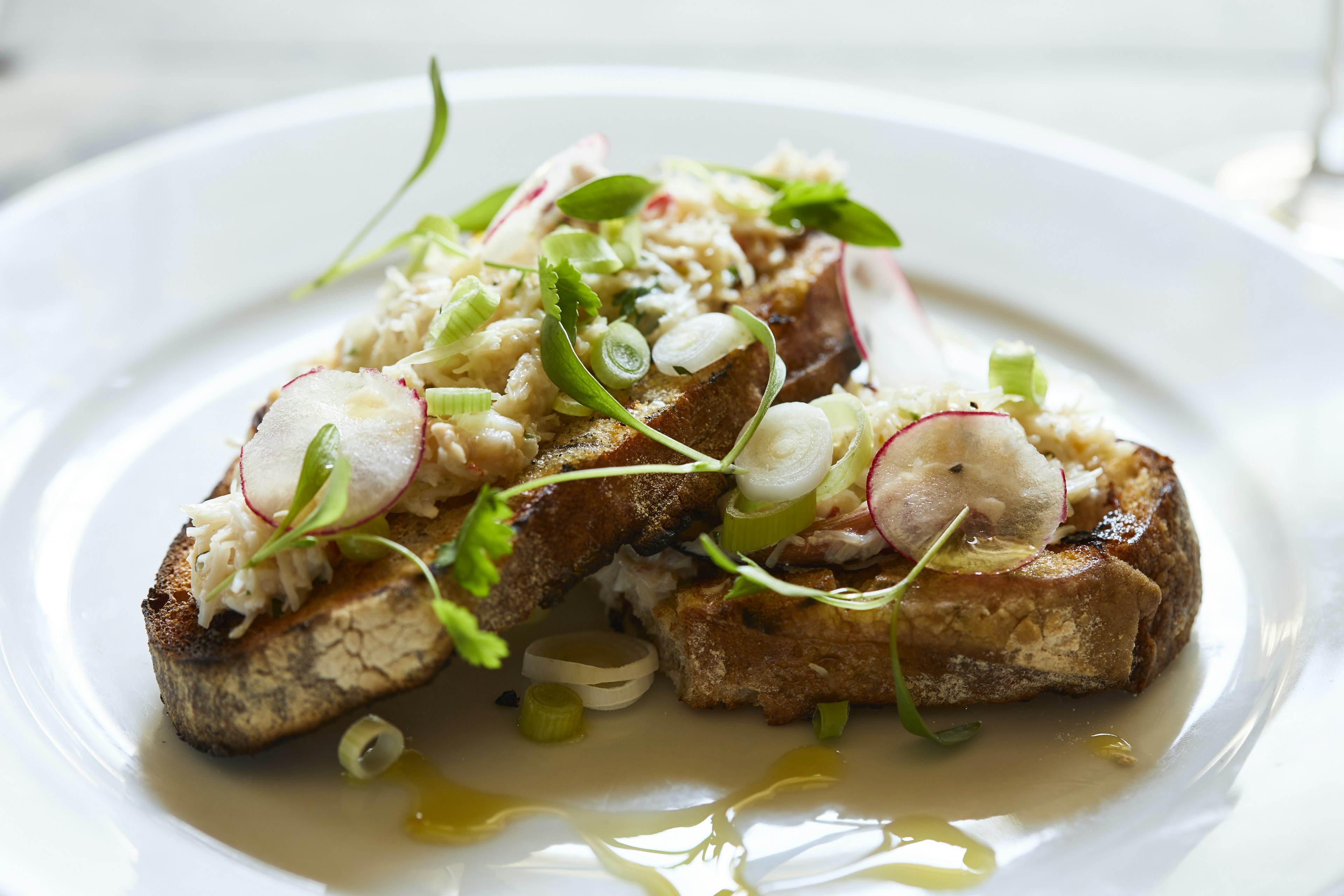 Toast with toppings at the Potting Shed Pub