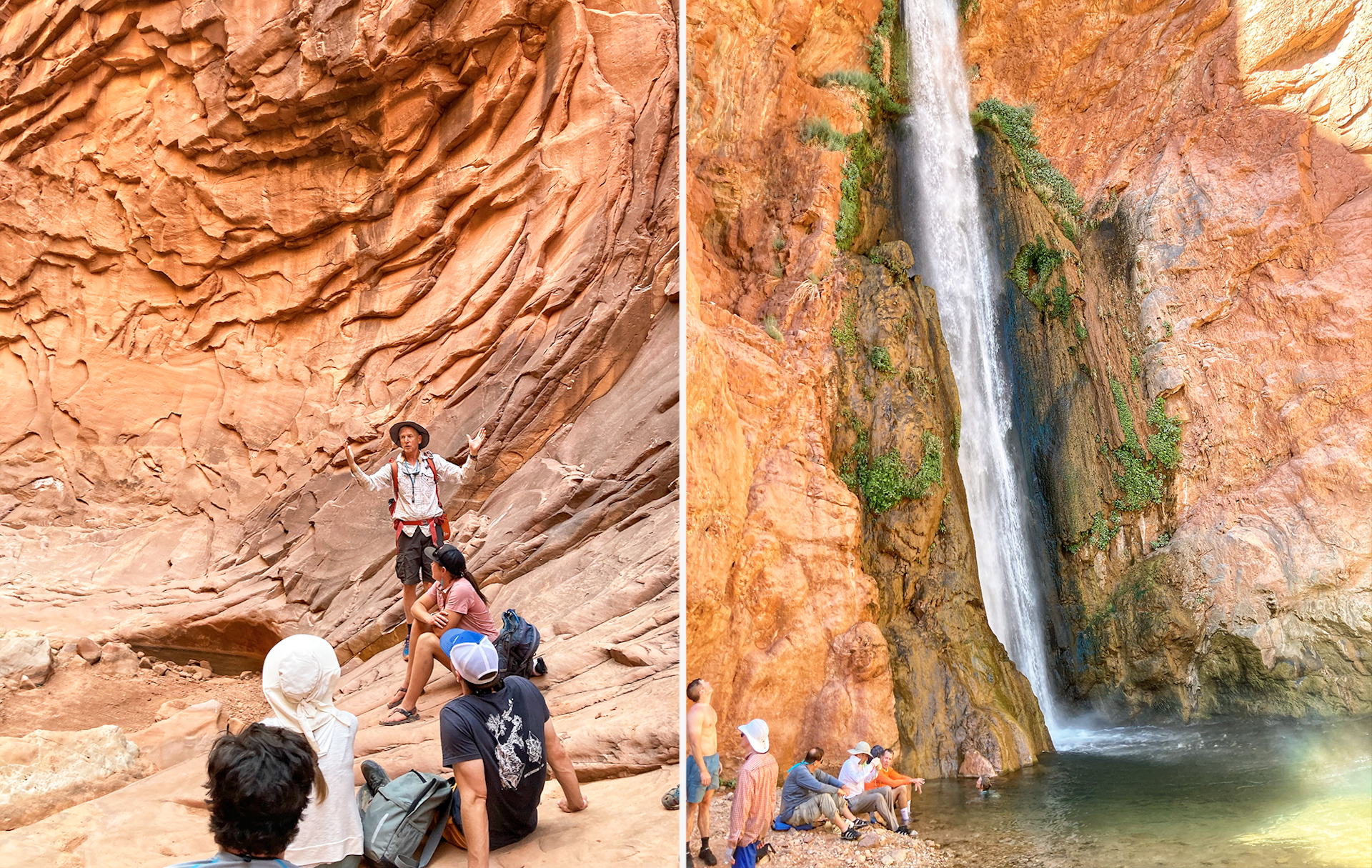 Guides lead hikers to natural features in the Grand Canyon