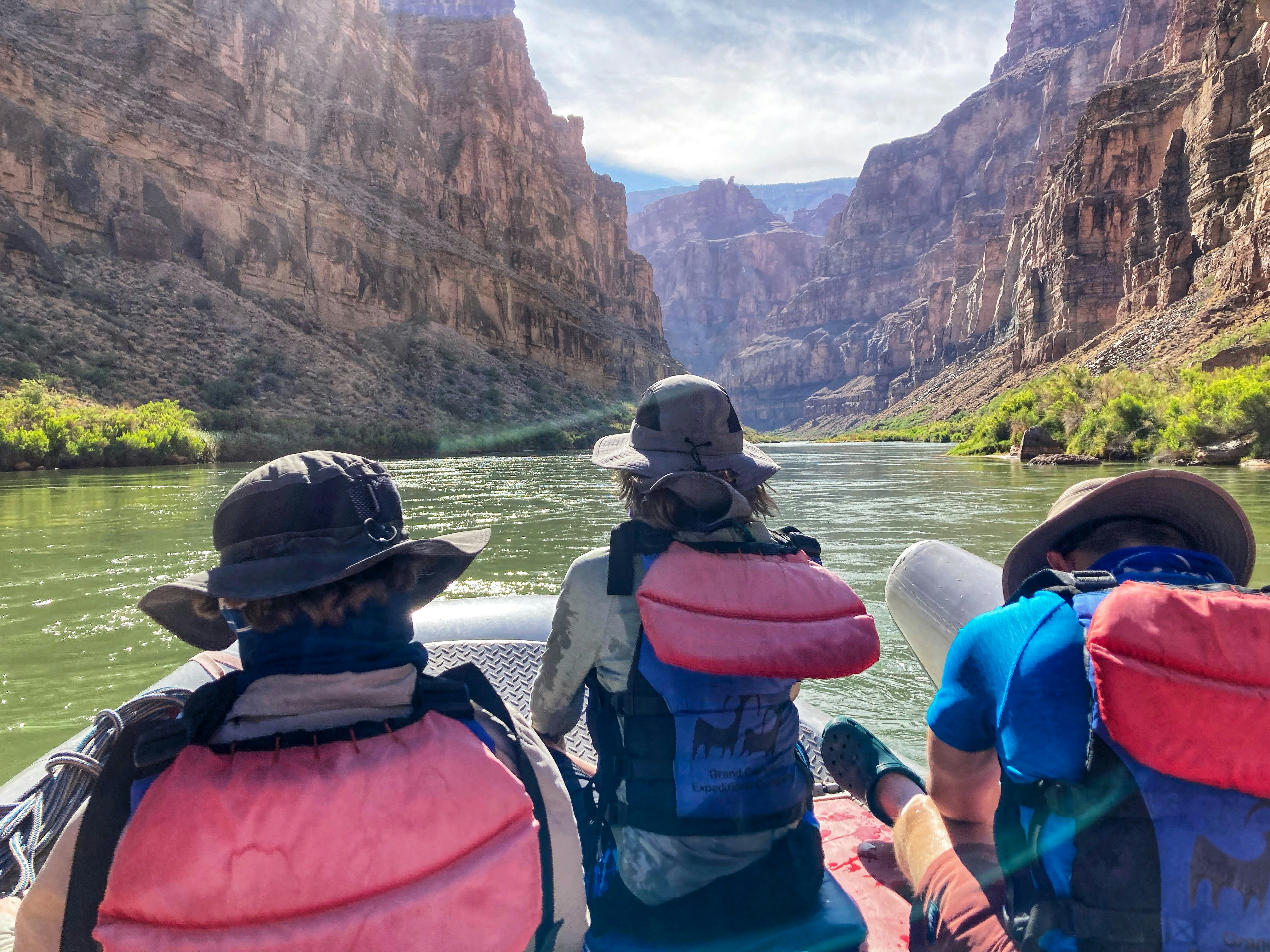 Rafters on the Colorado River in the Grand Canyon