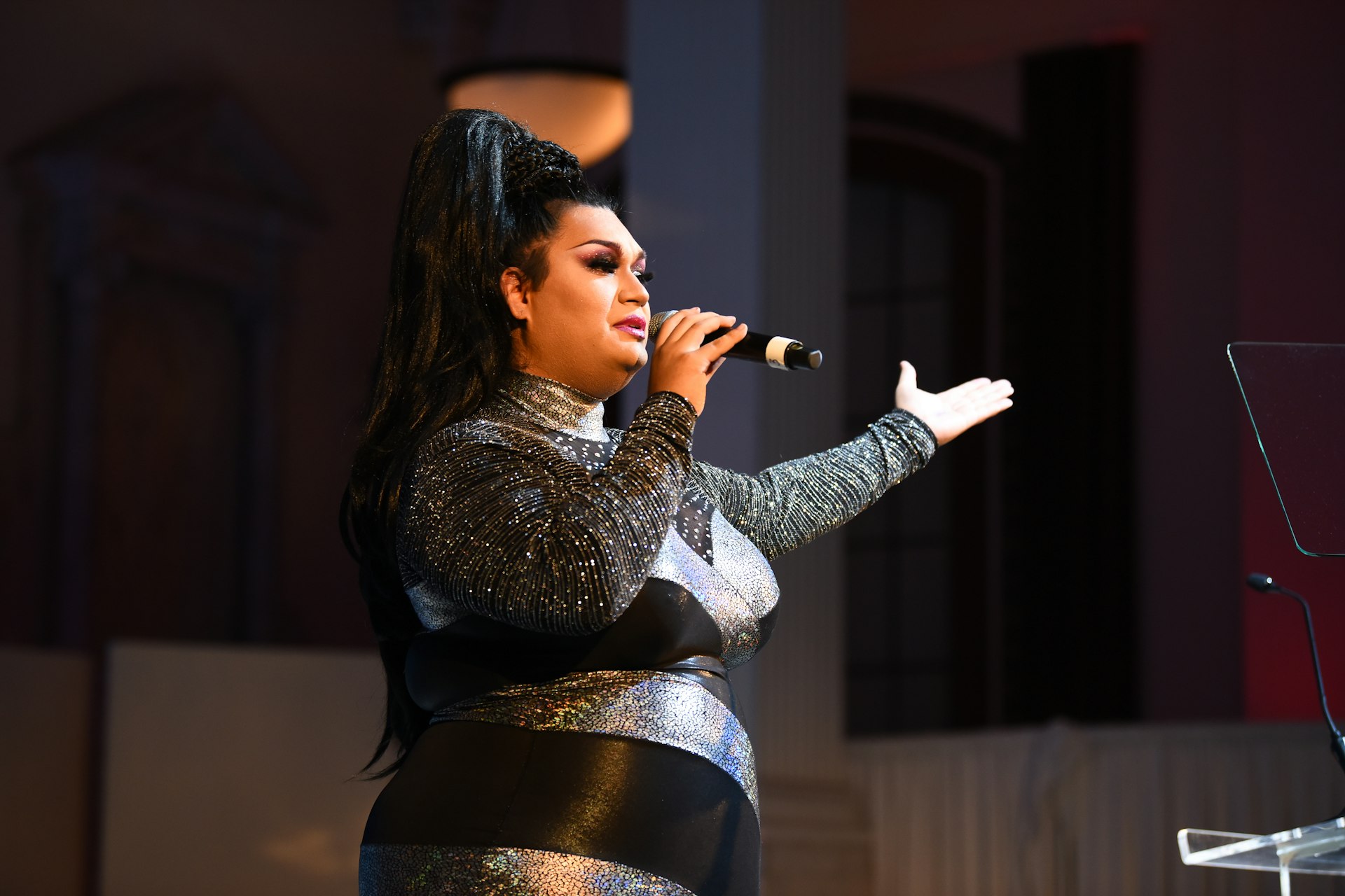 Ada Vox performs during the 2019 Outfest Legacy Awards Gala: Unveiling of a New Era at Vibiana on October 27, 2019 in Los Angeles, California