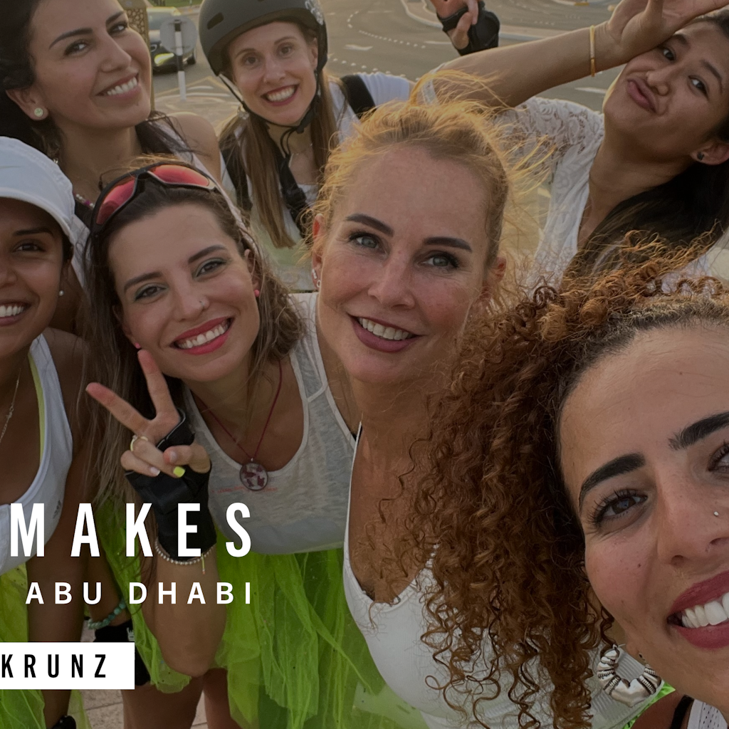 Abu Dhabi thrill-seeker Hala Krunz, bottom right, is the founder of the Rolleristas. Her interests and lifestyle are as diverse as the city she calls home