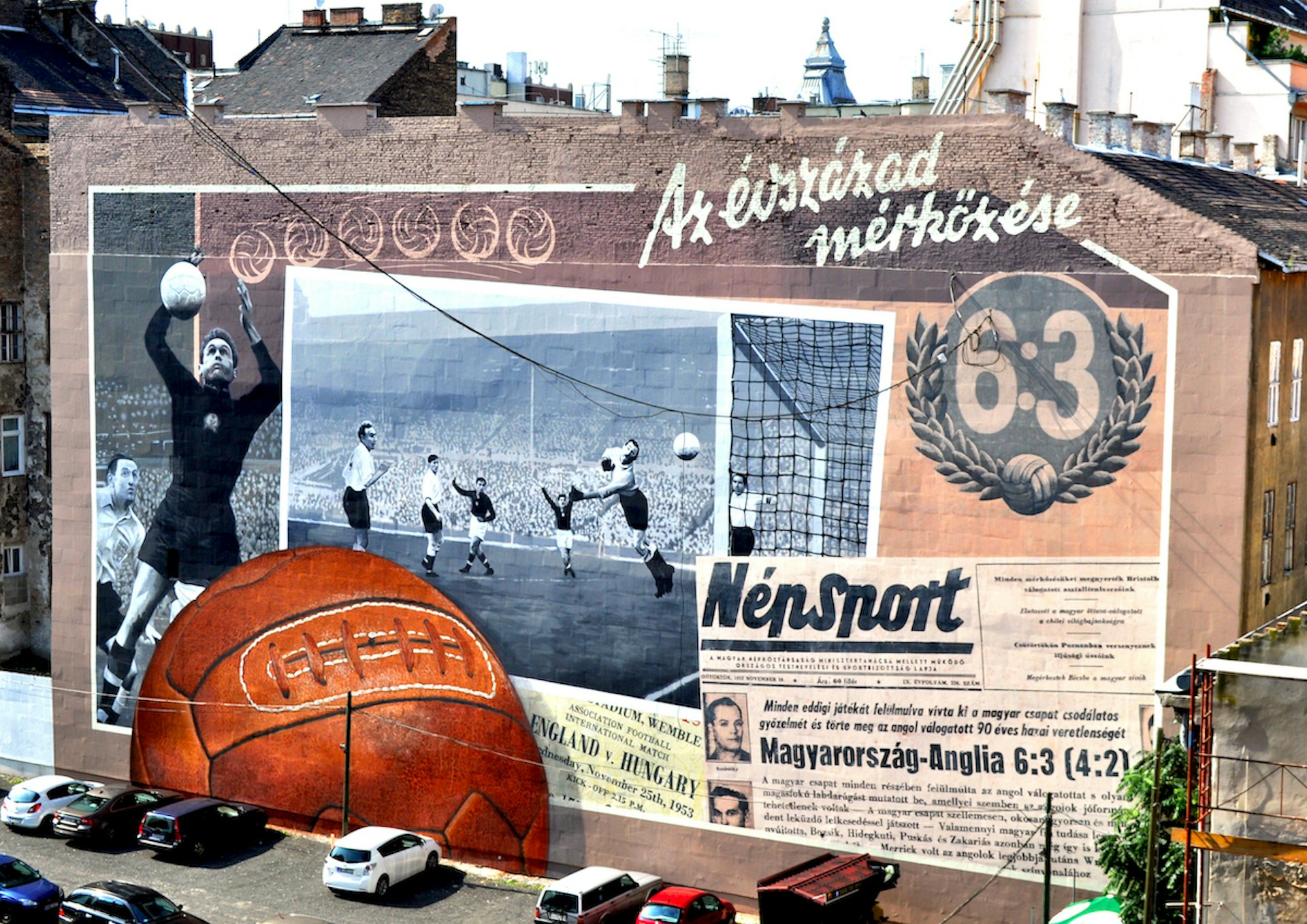 “6:3 Match of the Century” mural in District VII, Budapest, Hungary