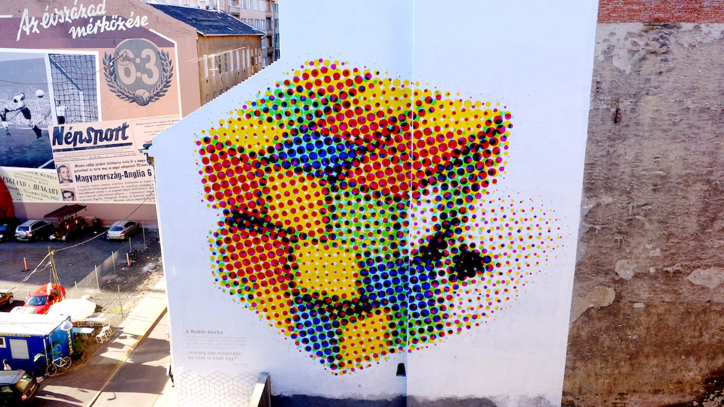 Rubik mural in Budapest