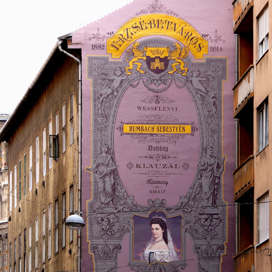 The ”Sissy” mural in District VII, Budapest, Hungary