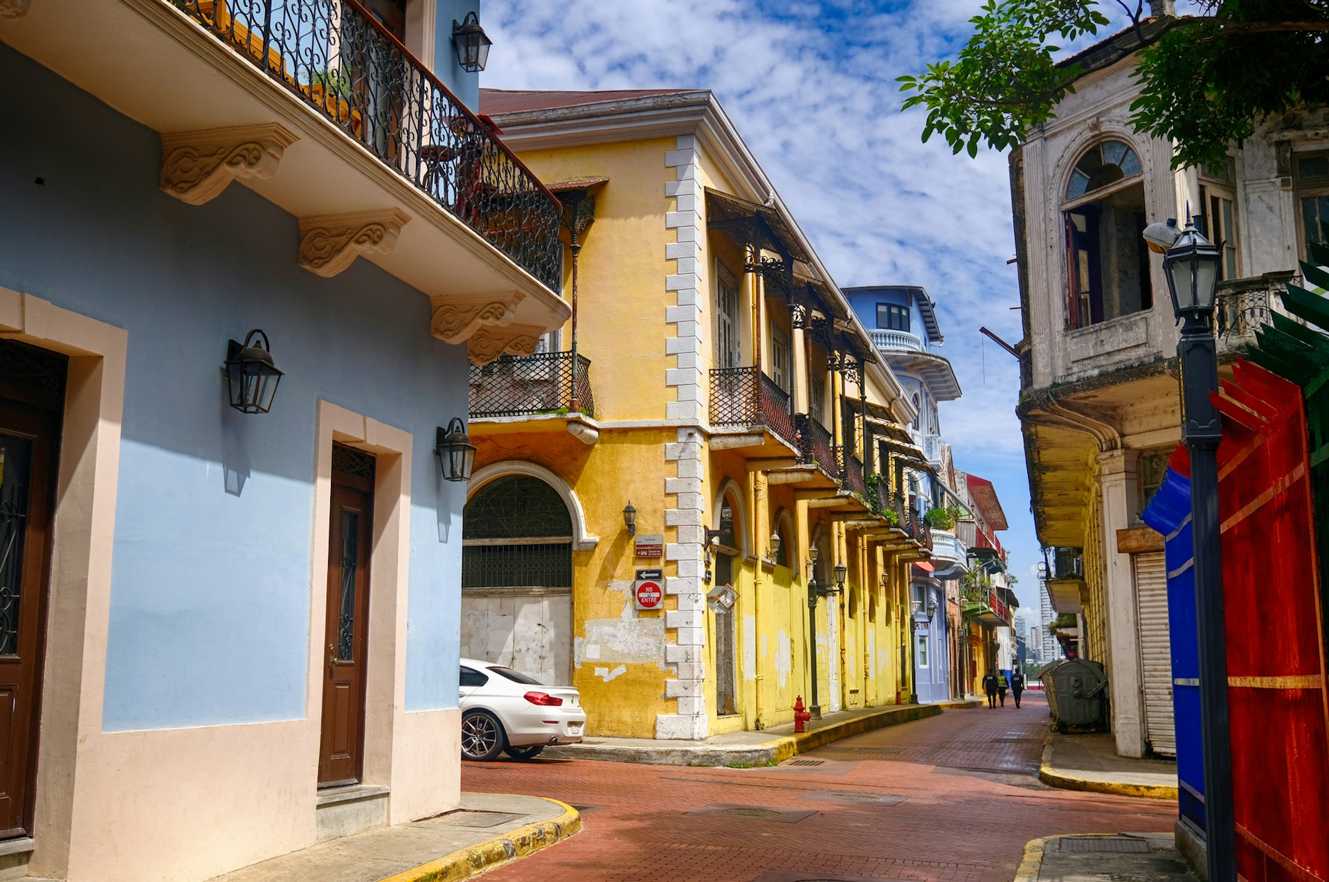 The old town of Panama City, lined with colorful buildings