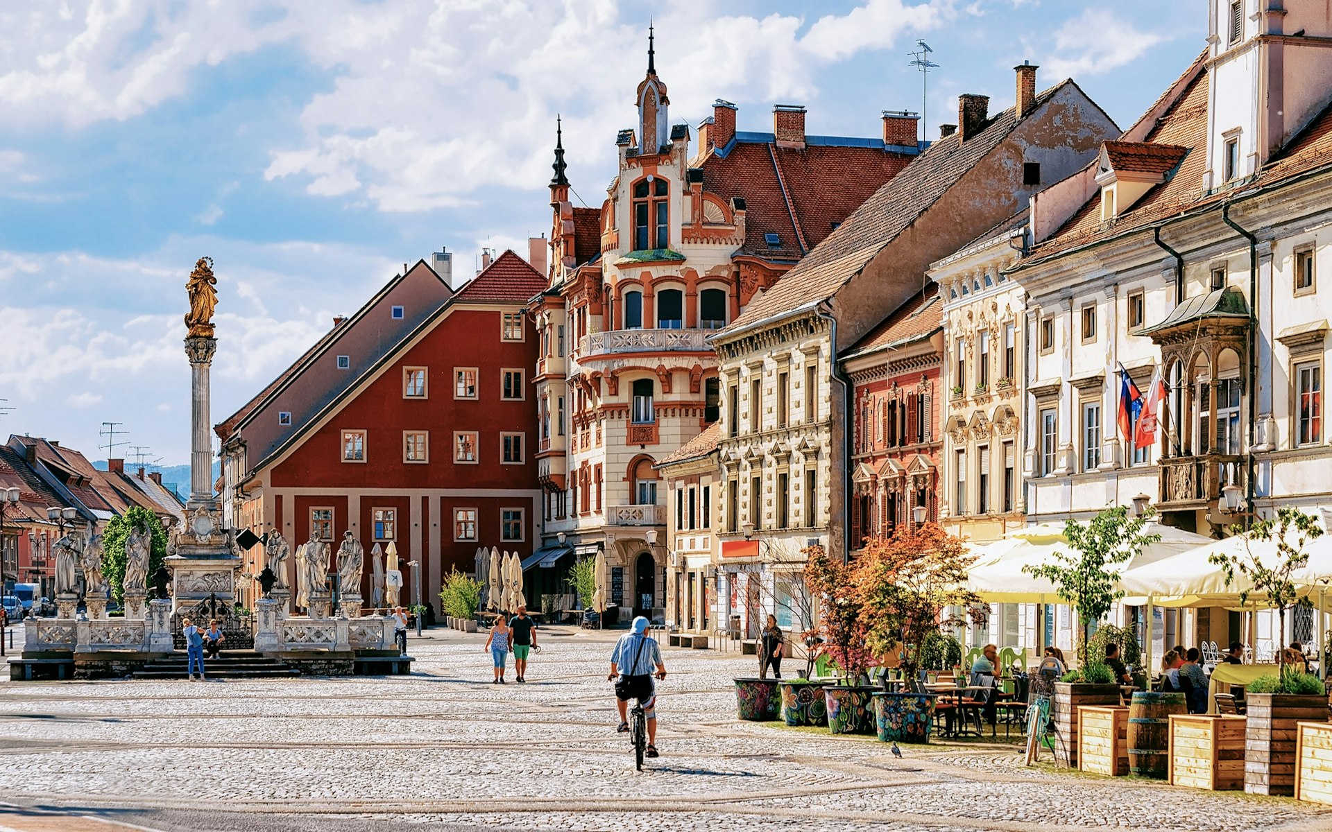 Cycling through the Slovenian city of Maribor