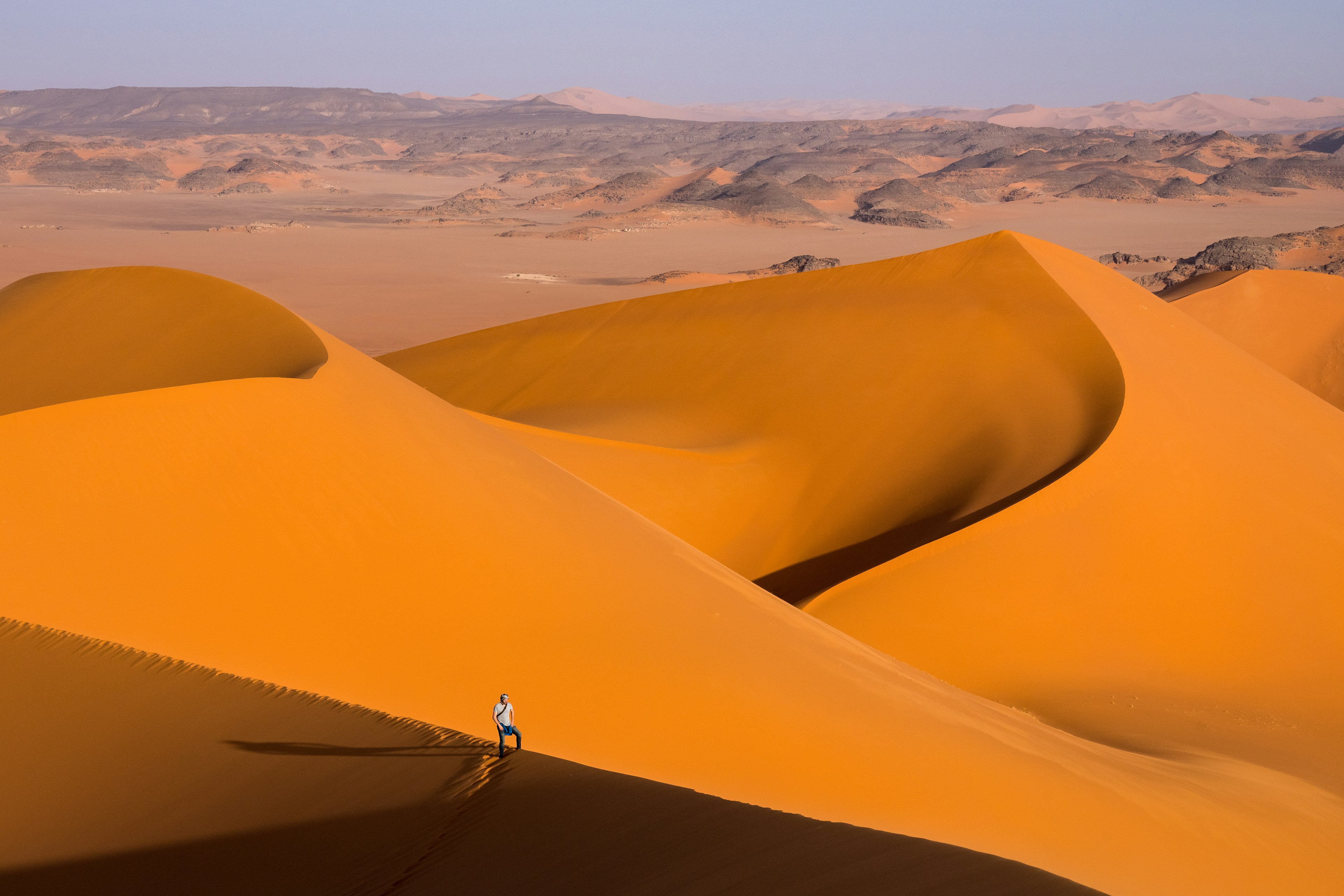 Standing on a sand dune in Tassili National Park