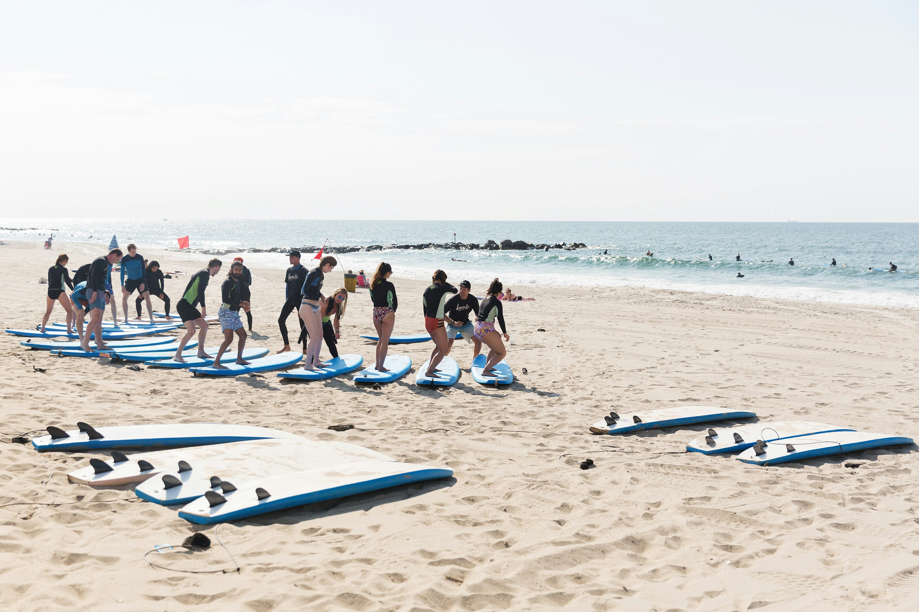 A surf class at Rockaway Beach, Queens, NYC