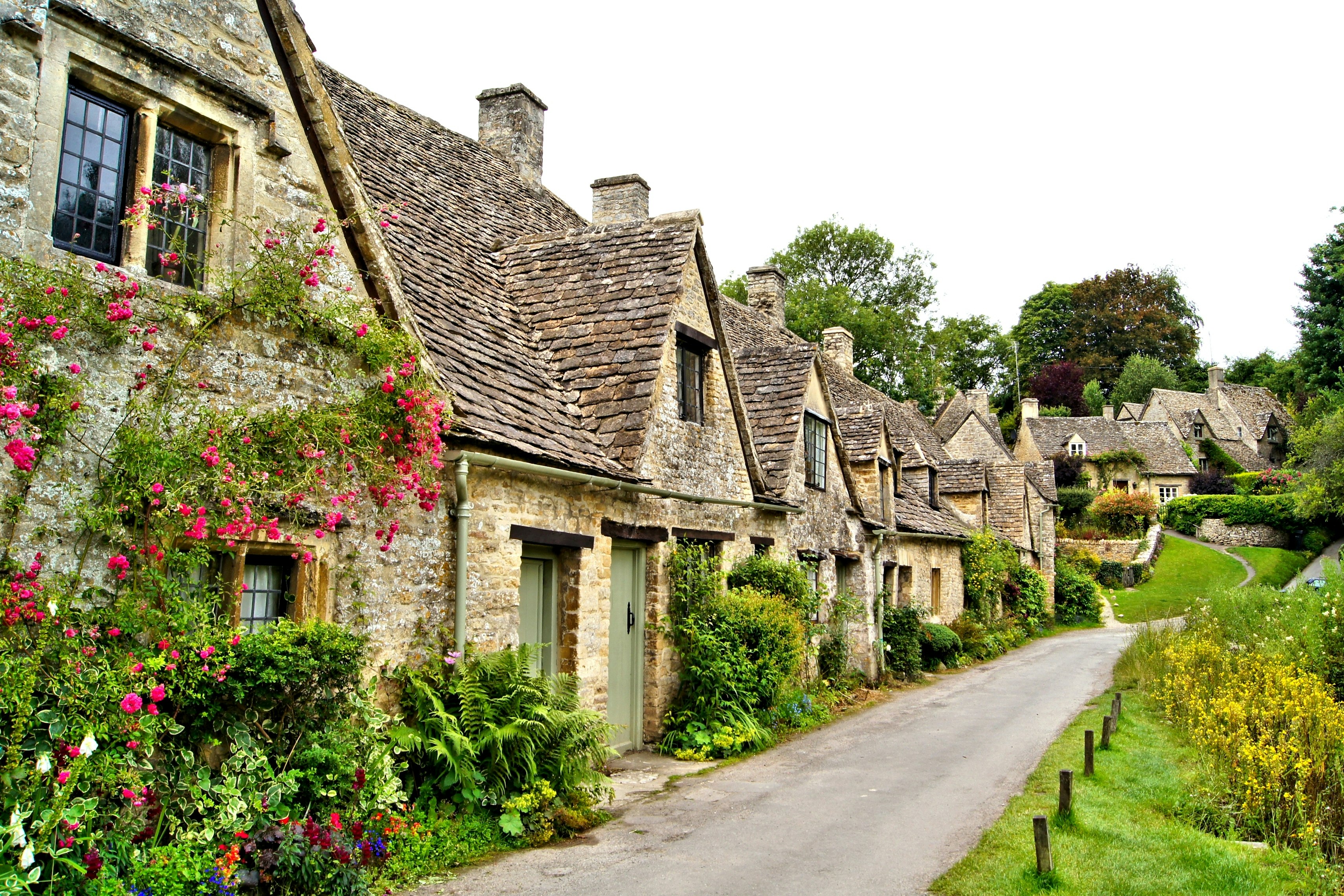 Houses dating from the 14th century on Arlington Row, Bibury, the Cotswolds, England, United Kingdom