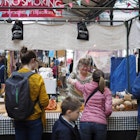 Belfast, Northern Ireland,U.K - May 31, 2015: home baked bread on sell in St.George market.It is one of Belfast’s oldest attractions, was built between 1890 and 1896 and is one of the best markets in the UK and Ireland. It holds a market on Friday, Saturday and Sunday each week. The market sells a variety of products including food, clothes, books and antiques.