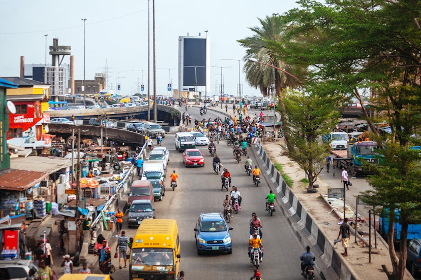 Traffic in african megacity..Lagos, Nigeria, West Africa