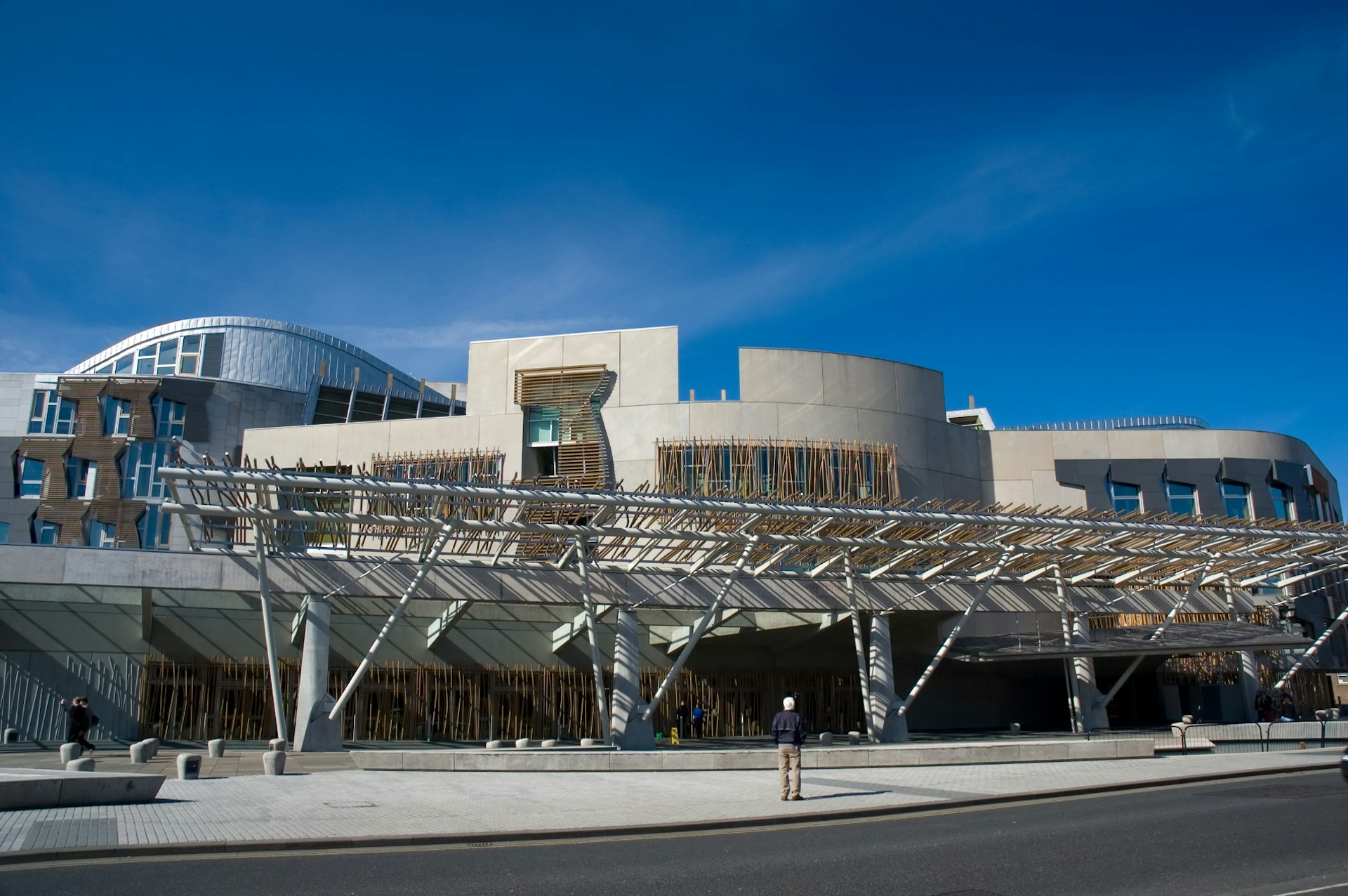 The exterior of the Scottish Parliament Building, Edinburgh, Scotland, United Kingdom