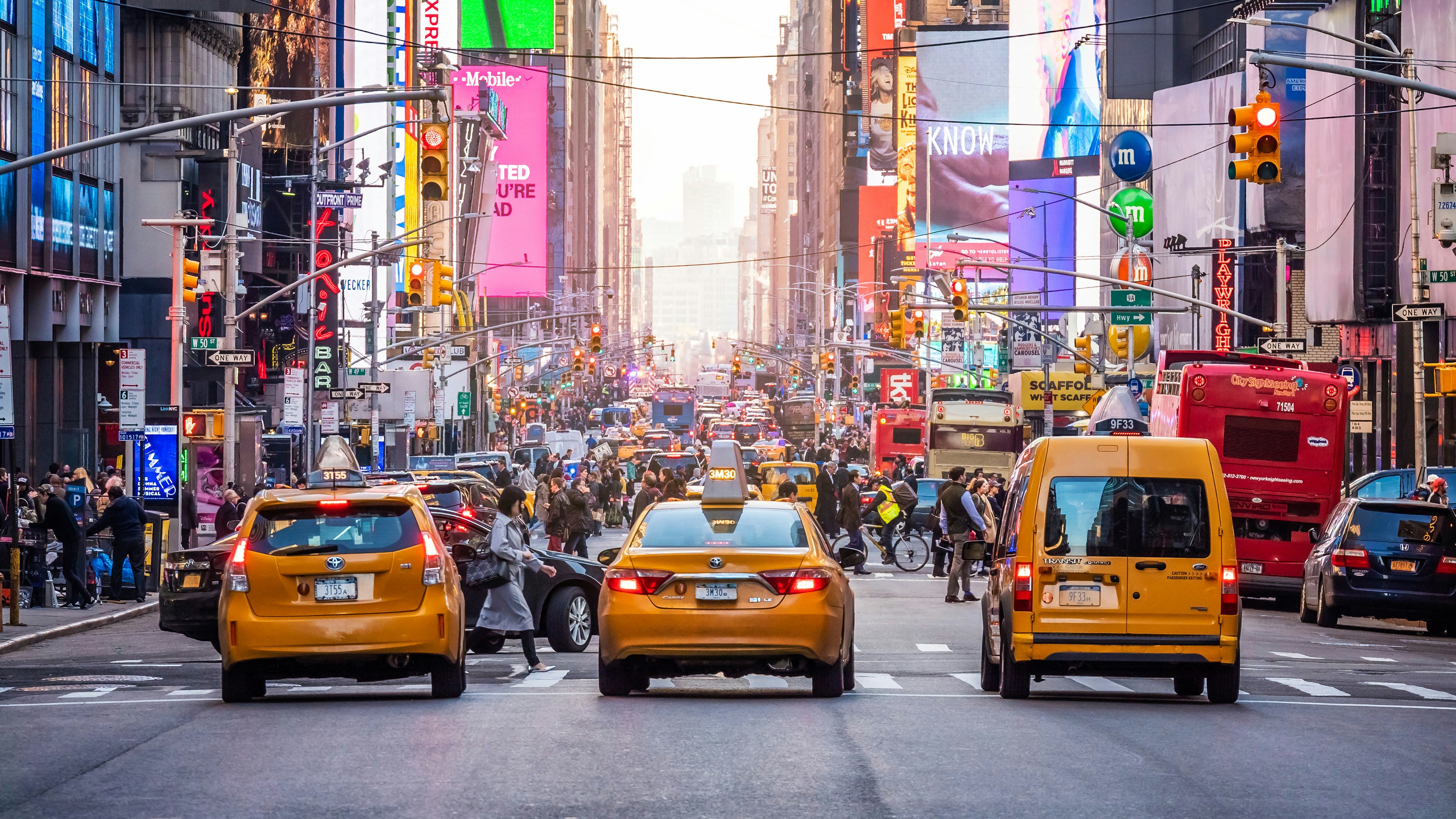 Times Square during the afternoon rush hour