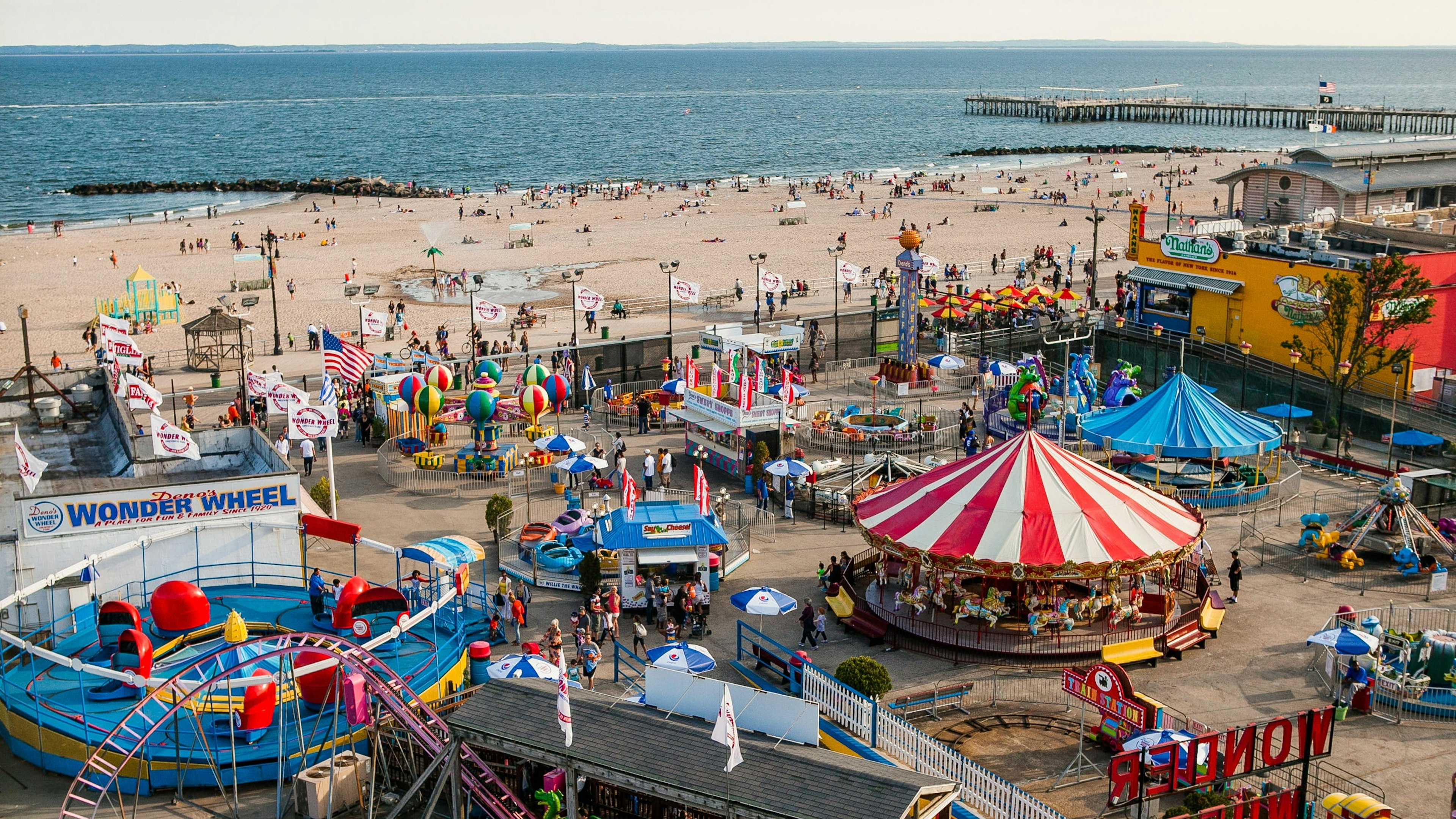 Brooklyn's Coney Island boardwalk and beach