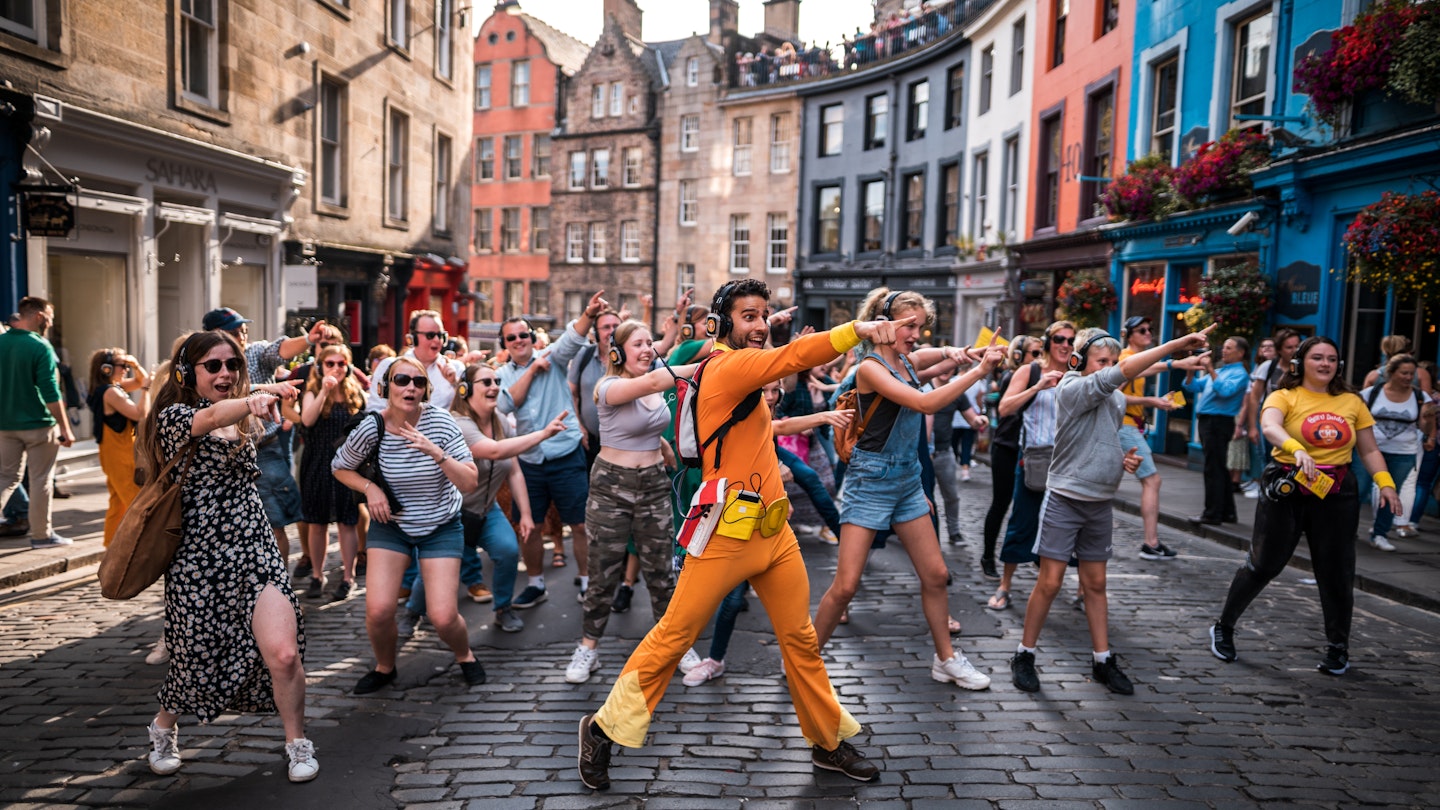 Guru Dudu Silent Disco going around Edinburgh during the Fringe