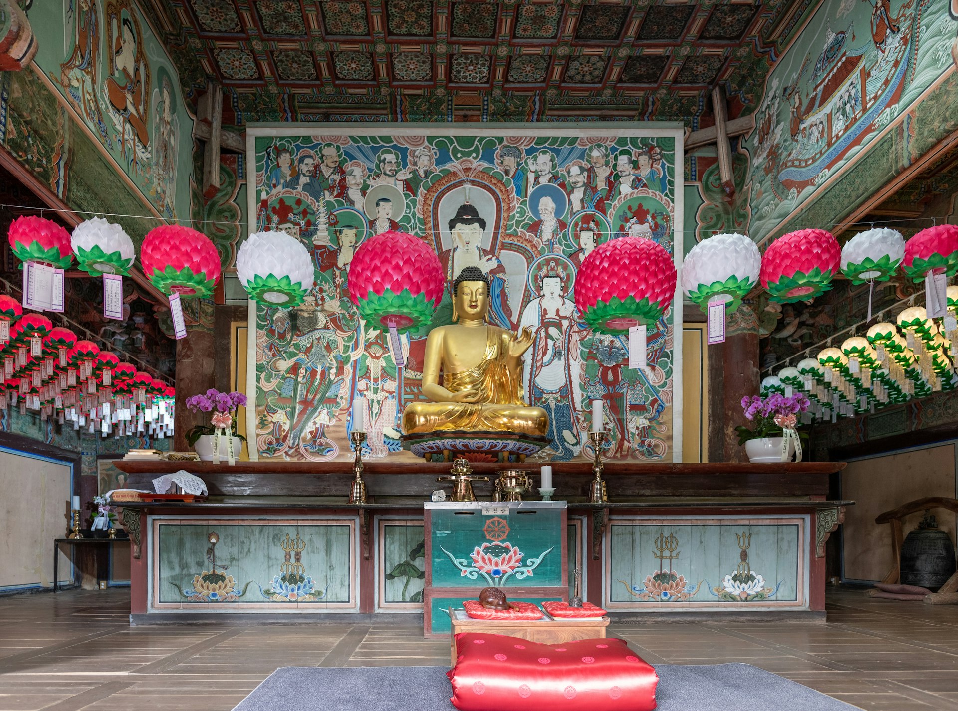A shrine at the Bulguksa Buddhist temple in Gyeongju, South Korea
