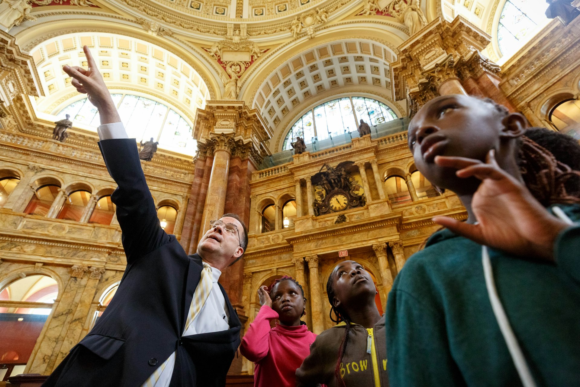 Touring students during a visit to the Library of Congress