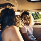 Cropped shot of girlfriends out on a road trip