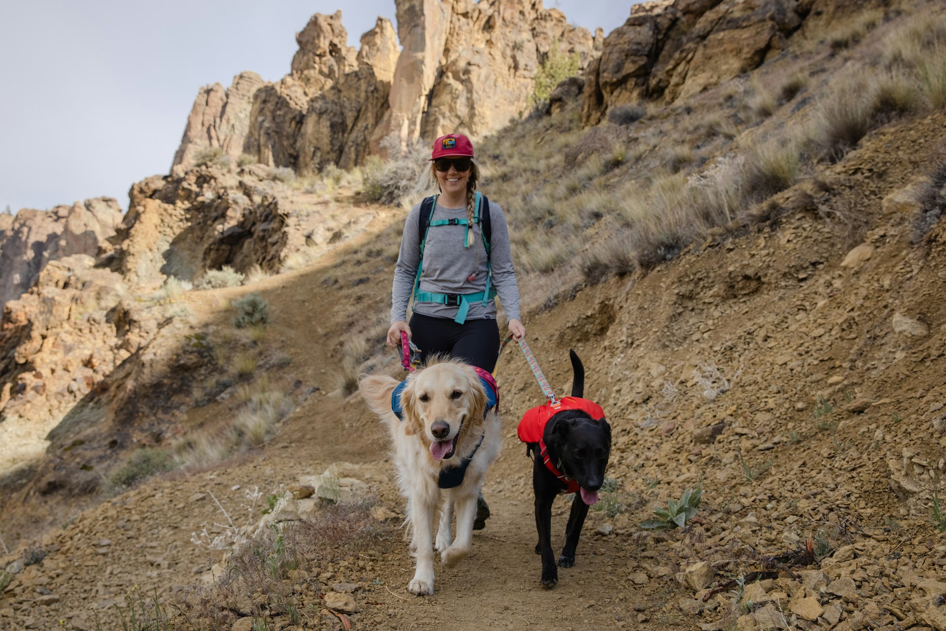 Elena Pressprich with her dogs Rio, Baya and Millie