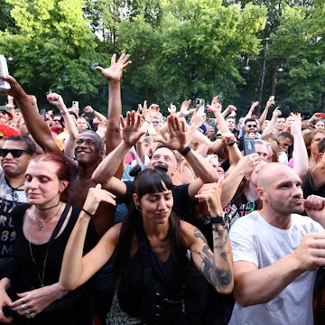 2JGCJ7H Revellers dance at the 'Rave The Planet' techno parade in Berlin, Germany, July 9, 2022. REUTERS/Christian Mang
