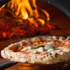 baked tasty margerita pizza near oven